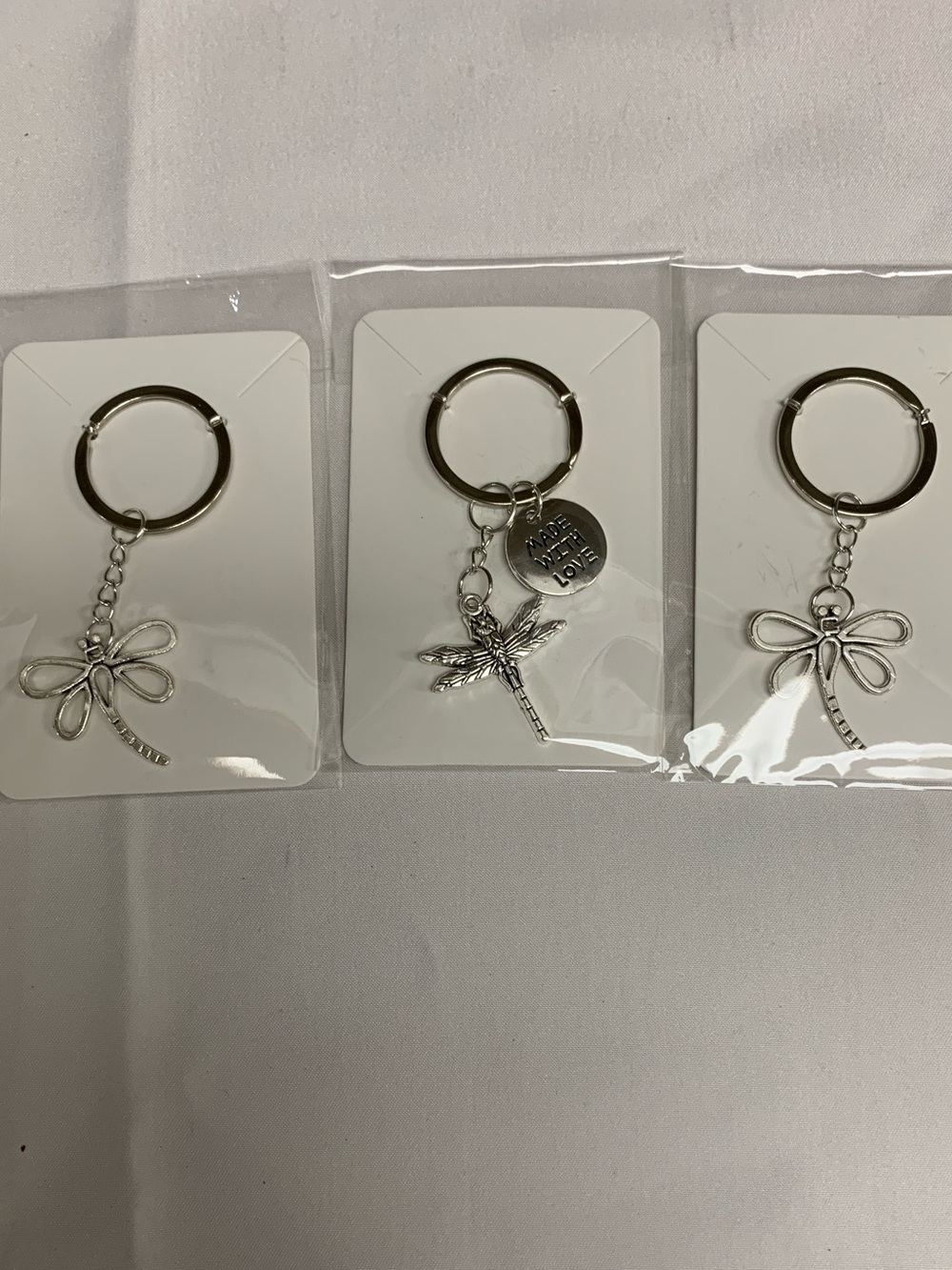 Silver Dragonfly Keychain Bundle